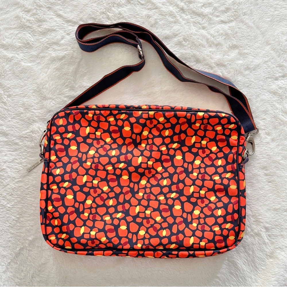 Hadaki Arabesque Pebble Print Laptop Bag Orange Blue 15.4”